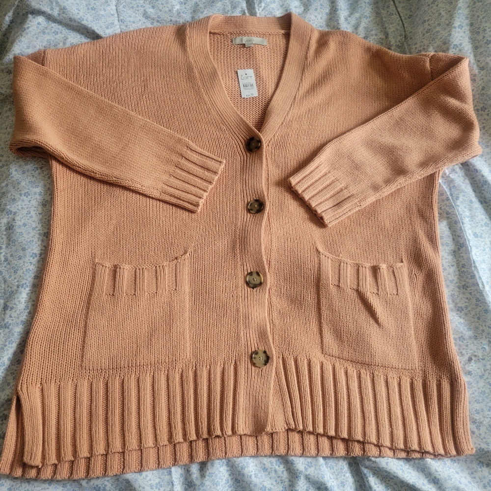 BRAND NEW Loft Peach color sweater size XL - Picture 1 of 4